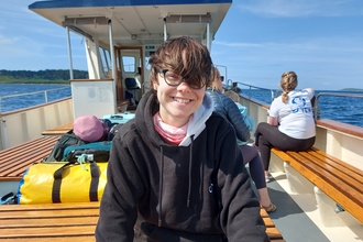 Holly Whitehouse on a boat