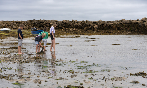 Children exploring Old Town Beach